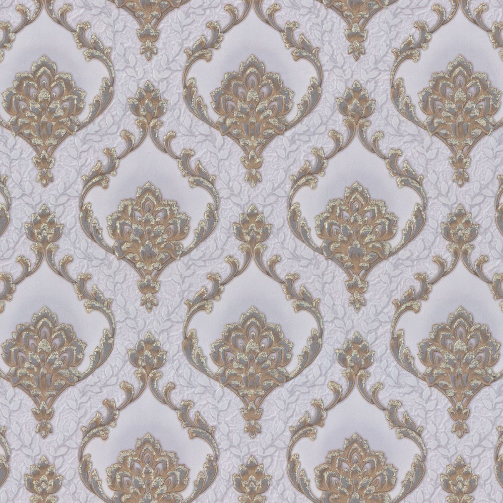 Обои Дамаск серый Euro Decor виниловые Romanov арт.7137-24